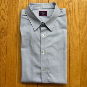 UNTUCKit Men’s Long Sleeve Shirt Wrinkle Free XLT XL Tall White Blue Stripes